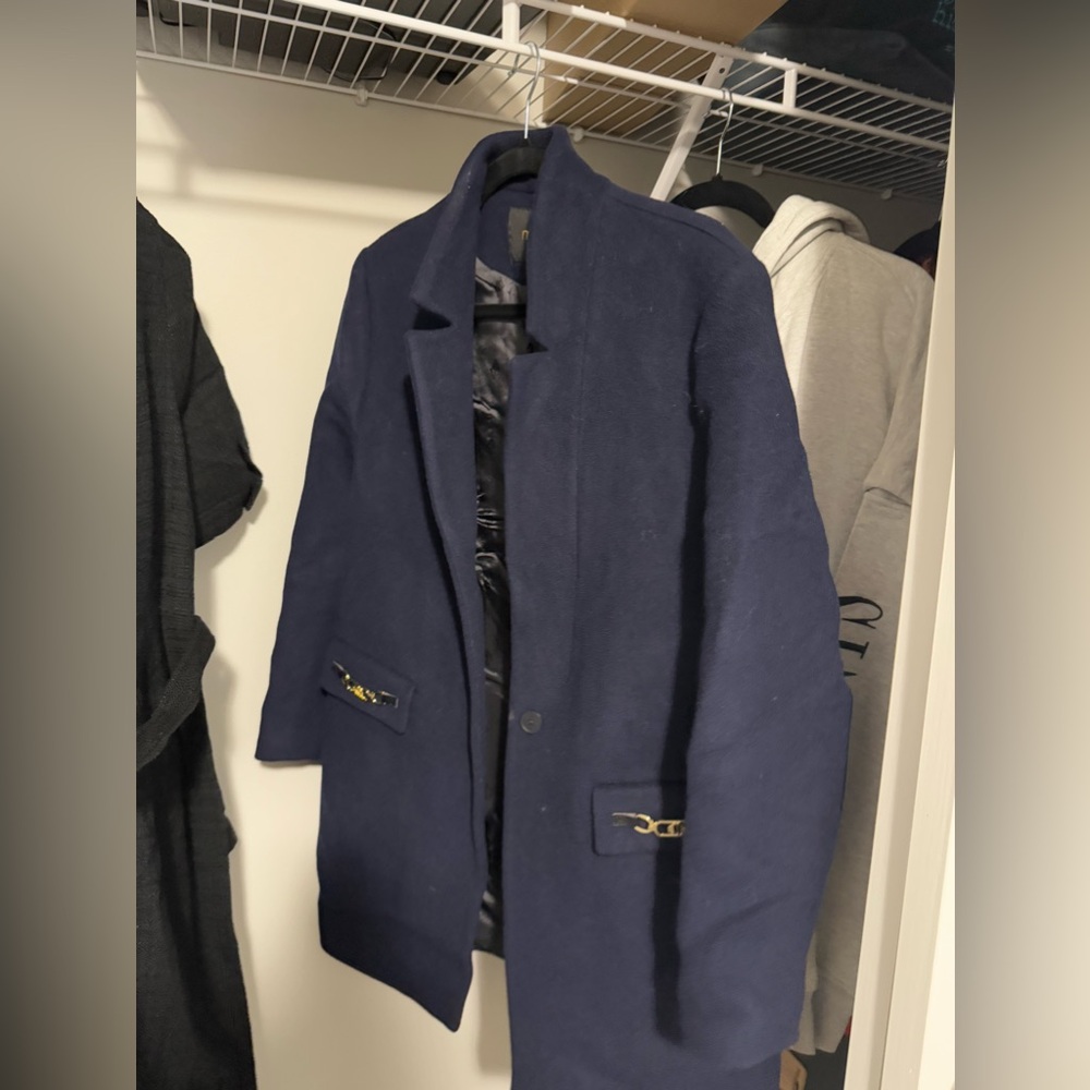 Maje dark navy wool coat